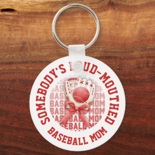 Stylish Fun LOUD-MOUTHED BASEBALL MOM Keychain