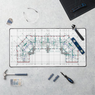 Stylish & Functional Blueprint Desk Mat