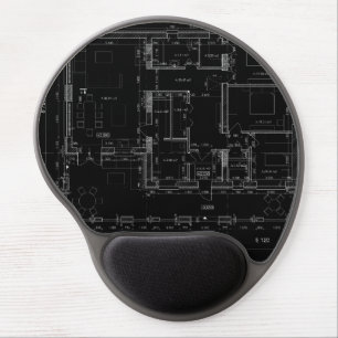 Stylish & Functional Blueprint Gel Mouse Pad