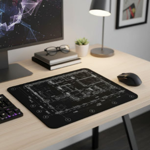 Stylish & Functional Blueprint Mouse Pad