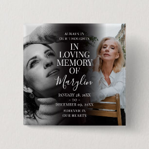 Stylish Funeral Memorial Before & After Photo Button
