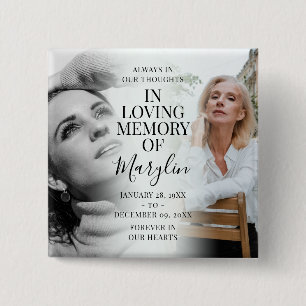 Stylish Funeral Memorial Before & After Photo Button