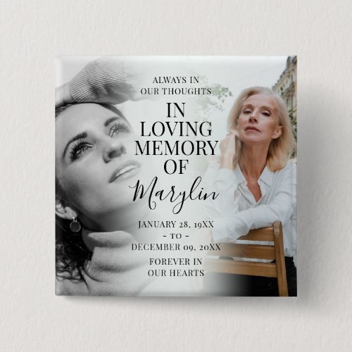 Stylish Funeral Memorial Before & After Photo Button Stylish Funeral Memorial Before After Photo Button