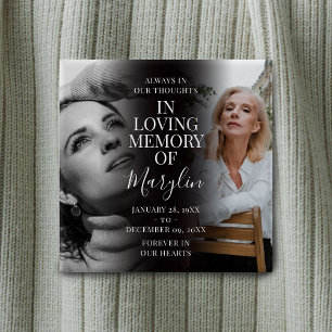 Stylish Funeral Memorial Before & After Photo Button