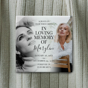 Stylish Funeral Memorial Before & After Photo Button