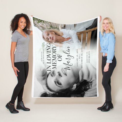 Stylish Funeral Memorial Before  After Photo Fleece Blanket