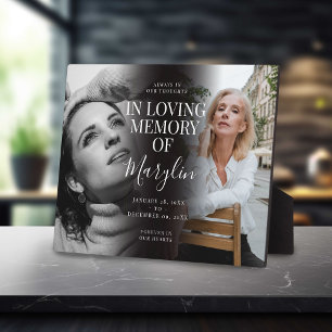 Stylish Funeral Memorial Before & After Photo Plaque