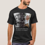 Stylish Funeral Memorial Before & After Photo T-Sh T-Shirt<br><div class="desc">Remember a loved one with this gorgeous stylish before and after t-shirt, featuring 2 photographs of your family member or friend, (one when they were younger and the other when they were older), an elegant template with the heading 'In loving memory' their name or relation in handwritten calligraphy script font...</div>