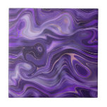 Stylish Funky Groovy Purple Curves Marble 1-6 Ceramic Tile<br><div class="desc">Looking to be a little different and original? This modern funky groovy purple marble mimic curves print wall ceramic tile is just what you need. Available in two sizes 4.25 x 4.25 and 6 x 6 inches. Please note that this is a flat color print and is not an actual...</div>