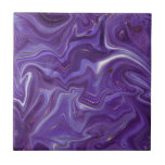 Stylish Funky Groovy Purple Curves Marble 5-6 Ceramic Tile<br><div class="desc">Looking to be a little different and original? This modern funky groovy purple marble mimic curves print wall ceramic tile is just what you need. Available in two sizes 4.25 x 4.25 and 6 x 6 inches. Please note that this is a flat color print and is not an actual...</div>