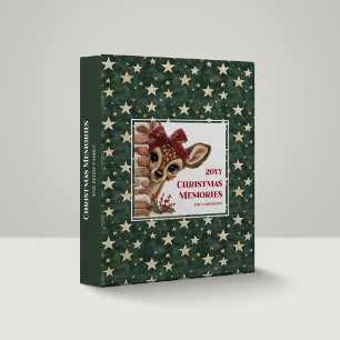 Stylish Funny Reindeer Watercolor Cartoon Album 3 Ring Binder