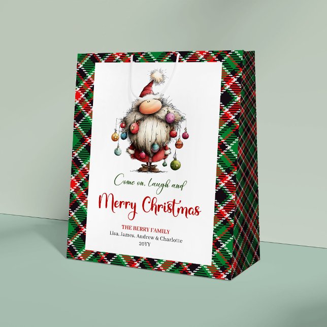 Stylish Funny Santa Minimalist Festive Gift Bag (Stylish Funny Santa Minimalist Festive Gift Bag)