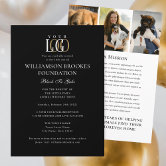 Charity Fundraiser Logo Minimalist Black & White Invitation