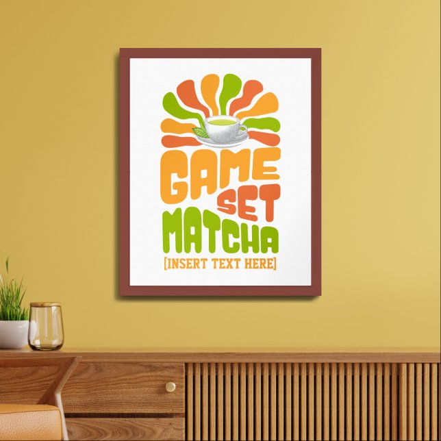 Stylish GAME SET MATCHA Fun Latte Drinker Framed Art (Living Room)