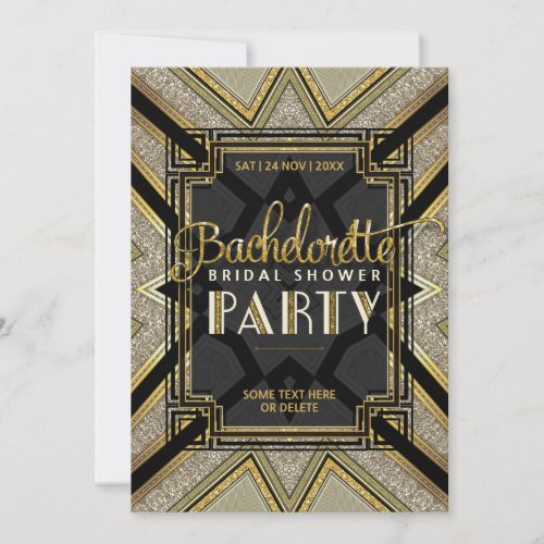 Stylish Gatsby Girls Bachelorette Party Invitation