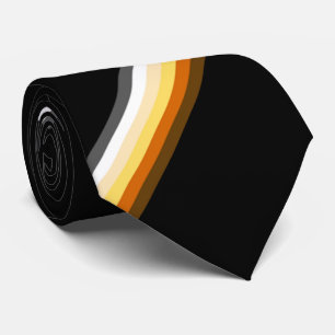 Stylish Gay Bear Pride Flag Black Neck Tie