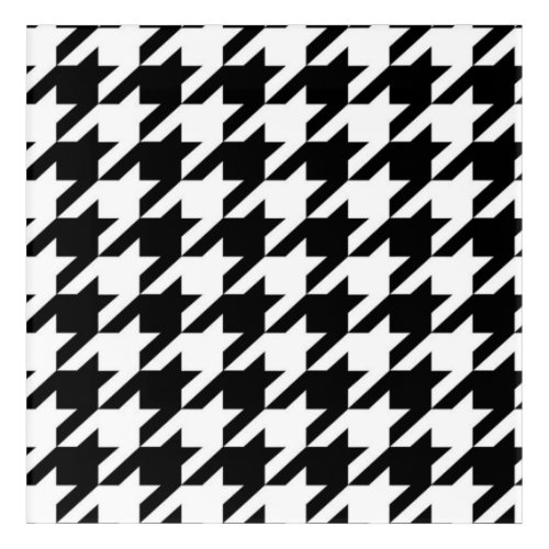 stylish geometric black white houndstooth pattern acrylic print