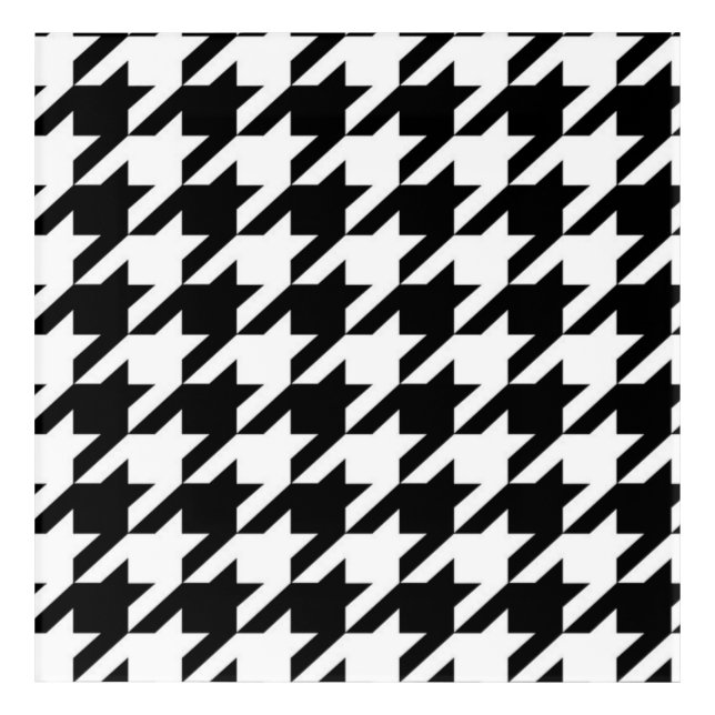 stylish geometric black white houndstooth pattern acrylic print (Front)