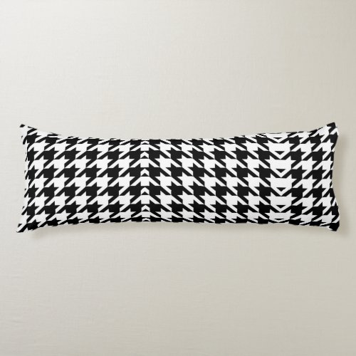 stylish geometric black white houndstooth pattern body pillow