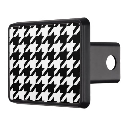 stylish geometric black white houndstooth pattern hitch cover