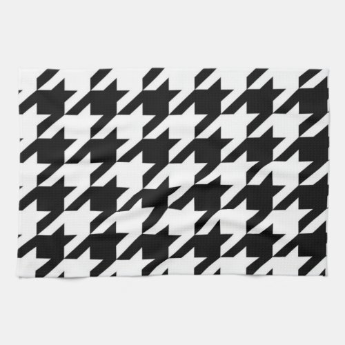 stylish geometric black white houndstooth pattern kitchen towel