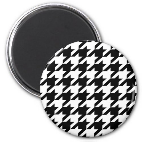 stylish geometric black white houndstooth pattern magnet