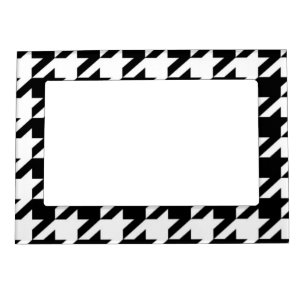 stylish geometric black white houndstooth pattern magnetic frame