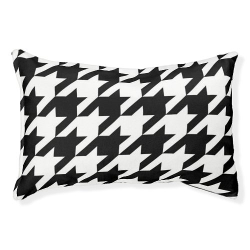 stylish geometric black white houndstooth pattern pet bed