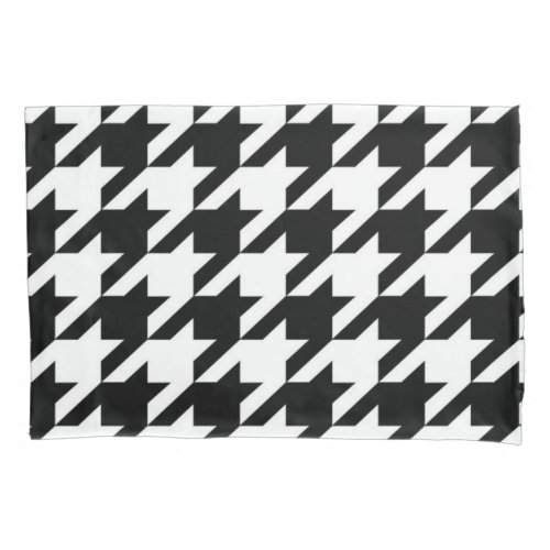 stylish geometric black white houndstooth pattern pillow case
