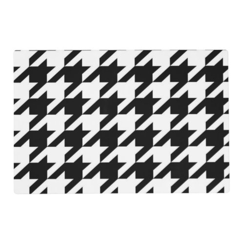 stylish geometric black white houndstooth pattern placemat