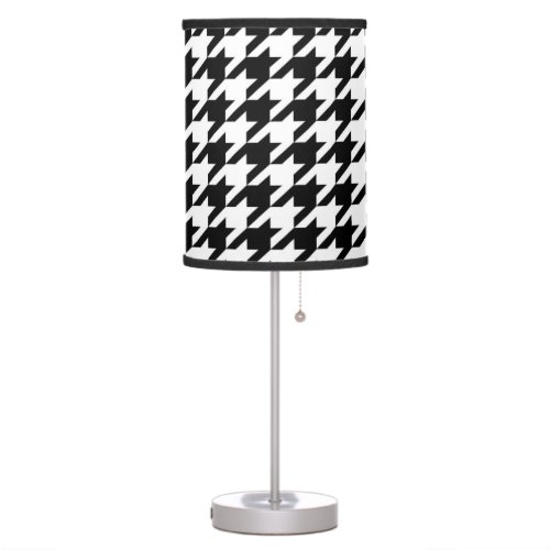 stylish geometric black white houndstooth pattern table lamp