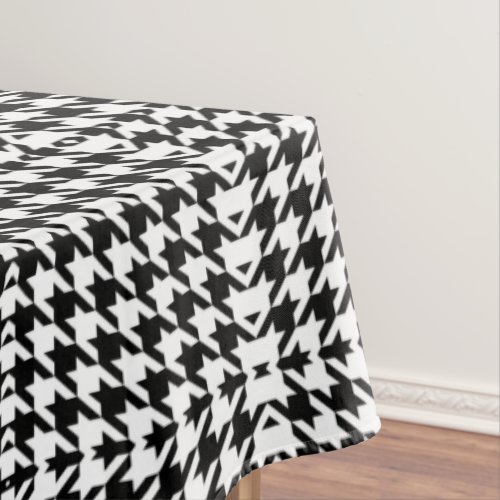 stylish geometric black white houndstooth pattern tablecloth