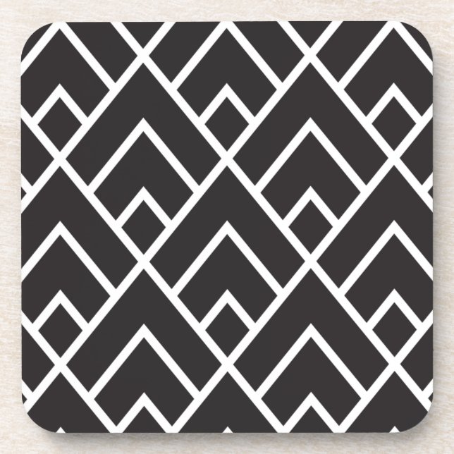 Stylish Geometric Diamond Grid Pattern Beverage Coaster (Front)