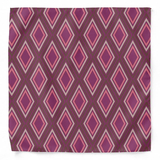 Stylish Geometric Diamond Pattern in Purple Bandana