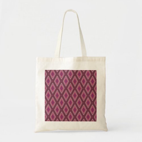 Stylish Geometric Diamond Pattern in Purple Tote Bag