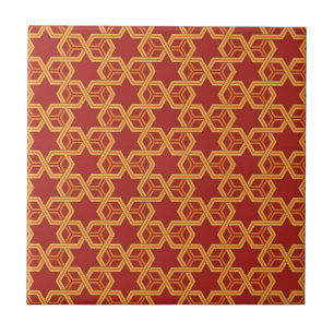 Stylish geometric ornament ceramic tile