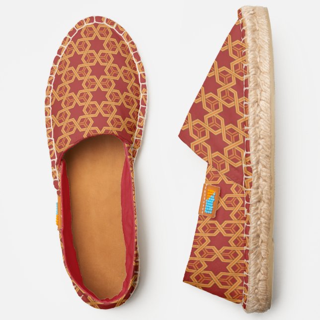 Stylish geometric ornament espadrilles (Side)