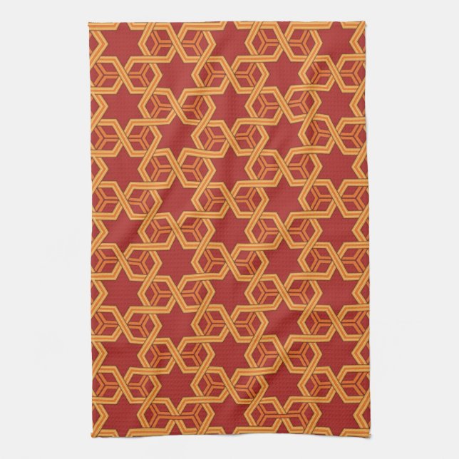Stylish geometric ornament kitchen towel (Vertical)