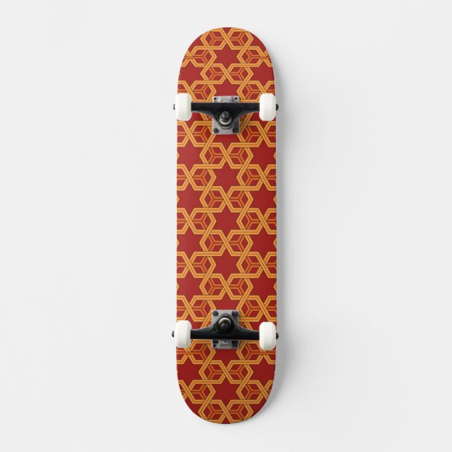 Stylish geometric ornament skateboard deck (Front)