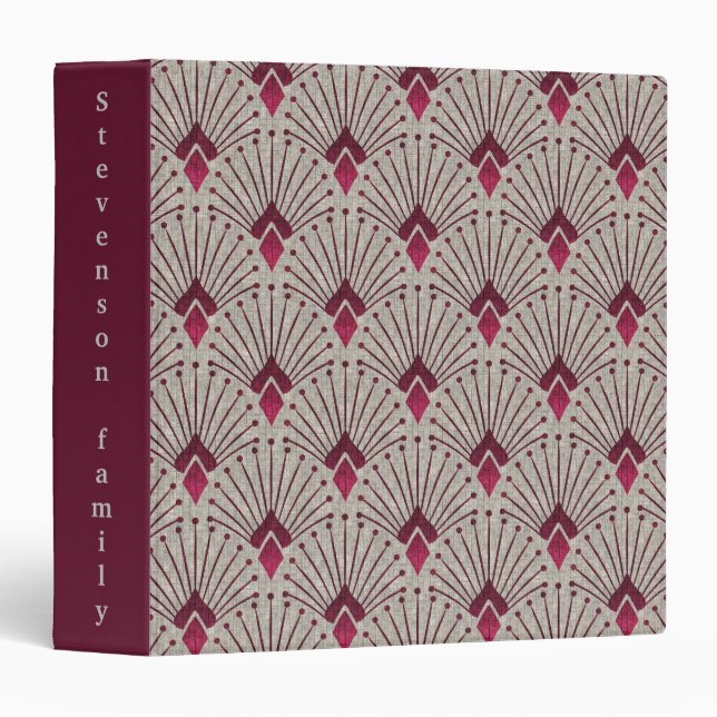 Stylish geometric pattern, art deco. 3 ring binder (Front/Spine)