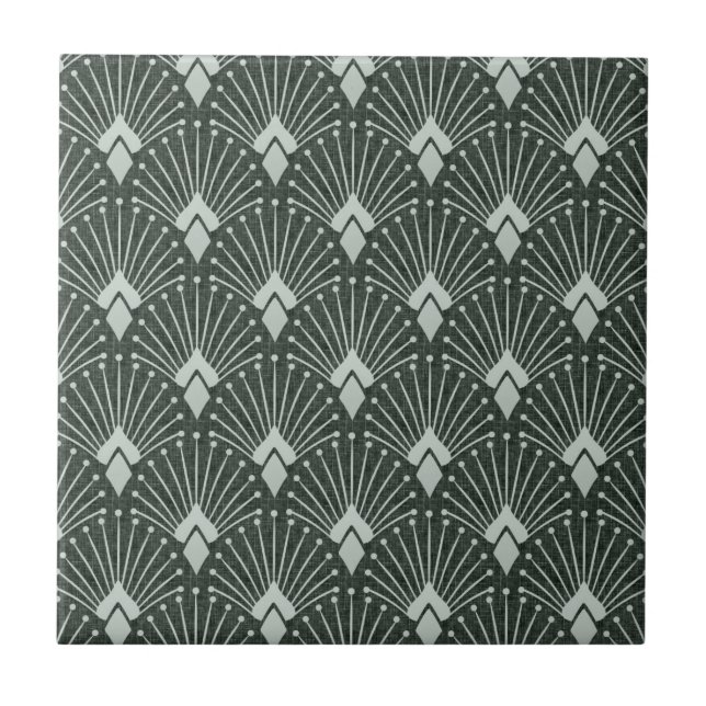 Stylish geometric pattern, art deco. ceramic tile (Front)
