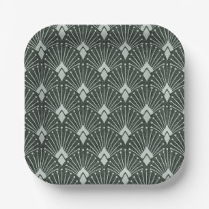 Stylish geometric pattern, art deco. paper plates