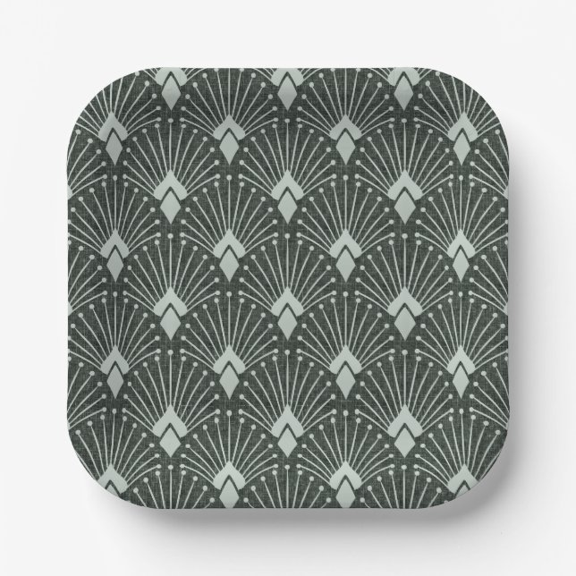 Stylish geometric pattern, art deco. paper plates (Front)