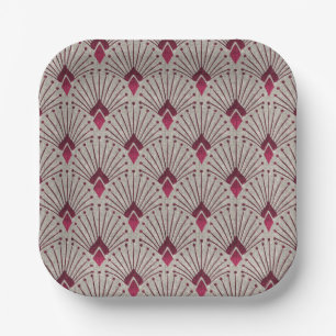 Stylish geometric pattern, art deco.  paper plates