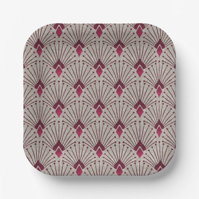 Stylish geometric pattern, art deco.  paper plates (Front)