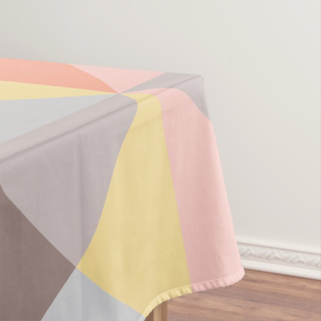 Stylish Geometric Pattern in Autumn Earth Tones Tablecloth (In Situ)