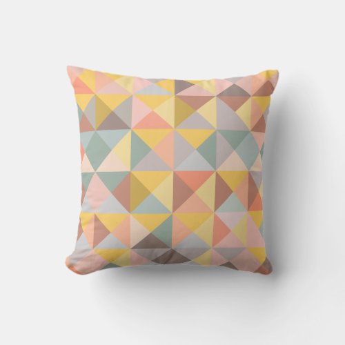 Stylish Geometric Pattern in Autumn Earth Tones Throw Pillow