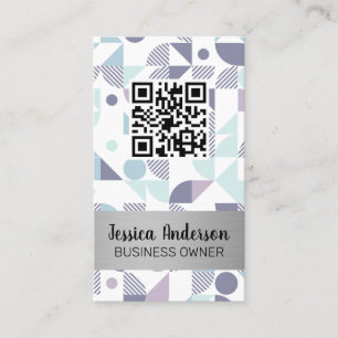 Stylish Geometric Pattern   QR Scan Business Card