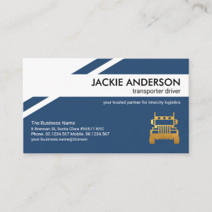 Stylish Geometric Patterns Gold Truck Driver Business Card