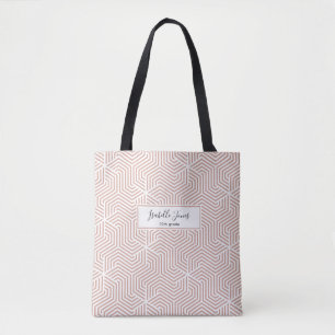 stylish geometric script personalized college tote